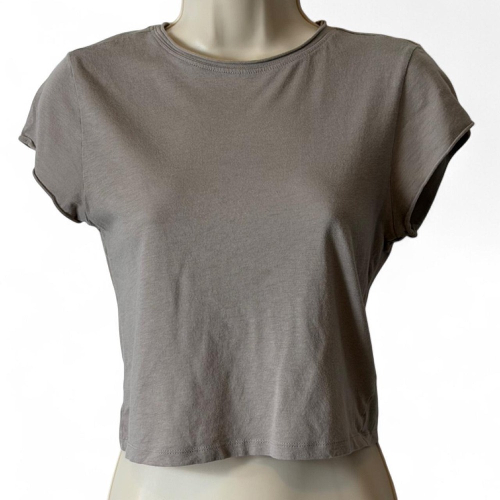 Wild Fable Gray Cropped Baby Tee, Women's Size S